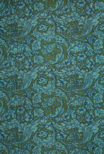 A length of 'Bachelor's Button' pattern printed fabric, designed by William Morris, an original