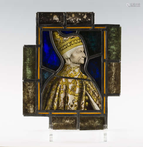 After Vittore Carpaccio - Doge Leonardo Loredan, a Renaissance style stained and leaded glass