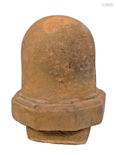 India, 19th century StoneLingam with octagonal baseH: 50 cm