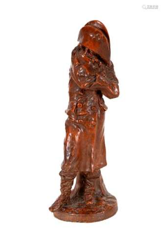 Louis-Gustave CAMBIER (1874-1949)A conspiratorPatinated terracottaSigned L-G Cambier H: 44 cm(traces of wear)