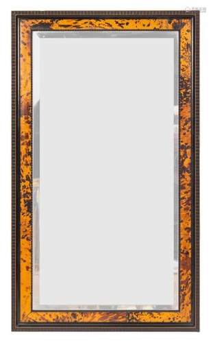 In the taste of Maison Franck (Antwerp)Large rectangular mirror in blackened wood and yellowtortoiseshell veneer Period circa 1920124 x 79,5 cm(small accidents)