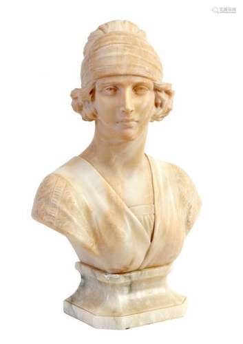 A. MICHELOTTI (19th-20th)Bust of a young girl with a turban Signed Signed Period circa 1900-1920H: 42,5 cm (including base)(accidents to the base)