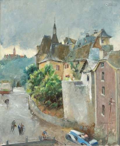 Armand MASSONET (1892-1979)Coin animé de la ville du Luxembourg Oil on canvas Signed lower right Massonet 65 x 54 cm (one stroke)