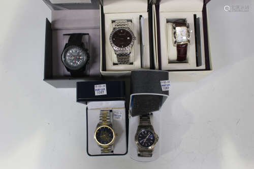 A large collection of assorted gentlemen's wristwatches, including a Globenfeld chronograph sports