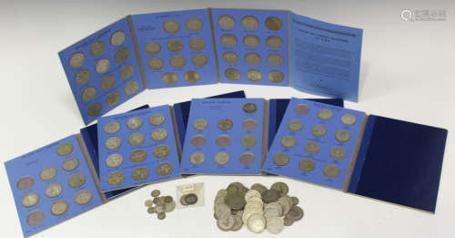 A collection of British pre-1947 silver-nickel coinage, including half-crowns, florins, shillings,