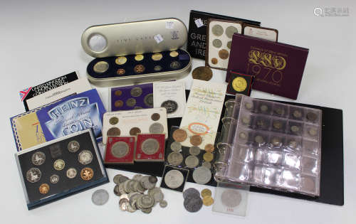A collection of Royal Mint and other collectors' coins, a small collection of British pre-1947