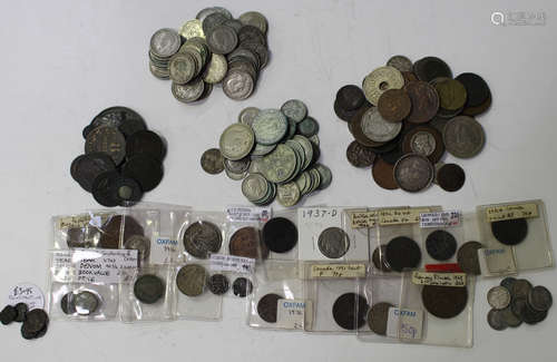 A collection of British and world coinage, including a small group of British pre-1947 coins and a