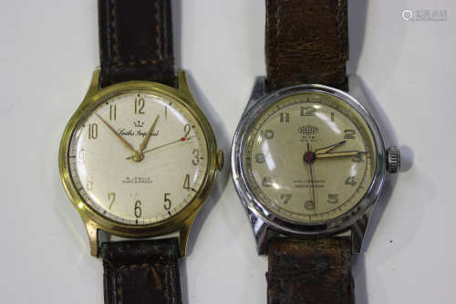 A Smiths Imperial gilt metal fronted and steel backed gentleman's wristwatch, the signed dial with