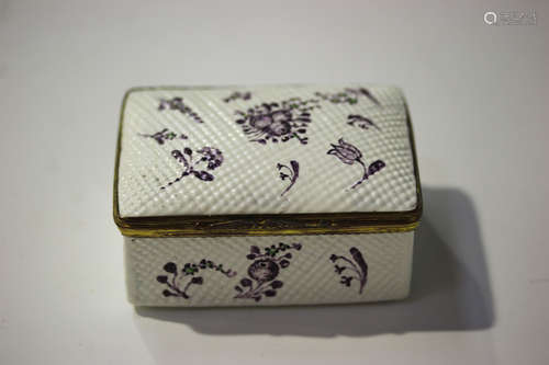 An unusual German enamel snuff box, second half 18th century, the textured rectangular body