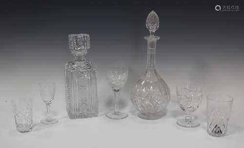 A collection of 20th century glassware, including a set of six Edinburgh Crystal wine glasses and