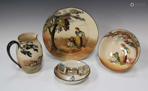 A collection of Royal Doulton The Gleaners Series Ware, including plates, bowls, a footed circular