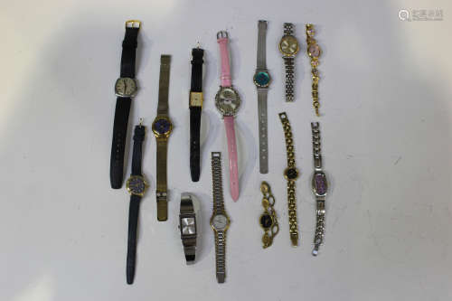 Seven gentlemen's wristwatches, including Memostar Alarm, Anker 23, Avia and Sekonda, a base metal