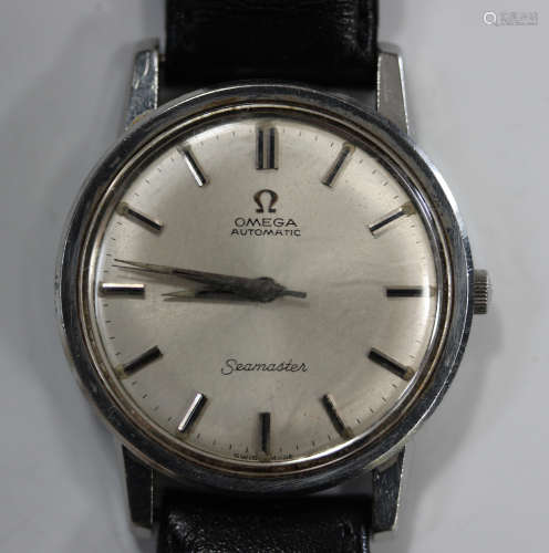 An Omega Seamaster Automatic steel cased gentleman's wristwatch, circa 1966, the signed jewelled
