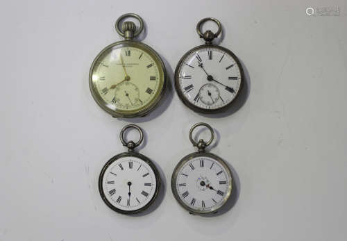 A Victorian silver key wind open-faced gentleman's pocket watch, the gilt movement detailed 'B.