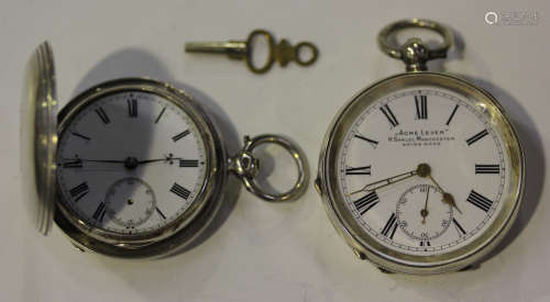 A silver keywind hunting cased gentleman's pocket watch, London 1878, case diameter 4.7cm,