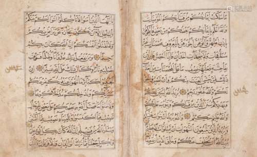 A Qur’an section, Ottoman Turkey or possibly Iran, 15th/16th century, Part of juz’ IV, Qur’an III,