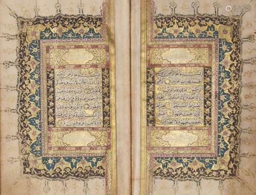 An Ottoman Qur’an, signed Hafiz Husayn al-Husni known as Qaysariuni, dated 1236AH/1820-21AD,