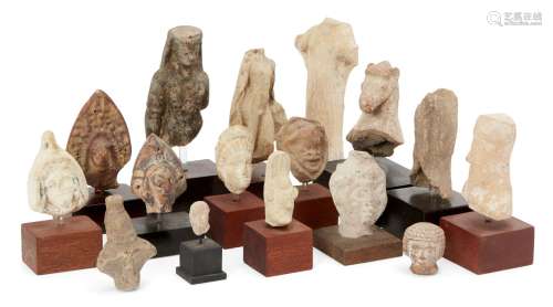 A group of sixteen fragmentary mainly ancient terracottas, including an archaising female figure