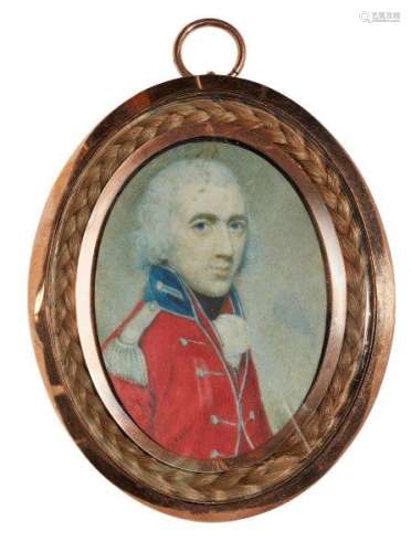 Circle of Charles Shirreff, Scottish 1750-1829- Portrait miniature of a British officer with