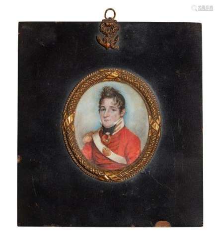 R C Woolnough, British act 1801-1804- Portrait miniature of Colonel Mosley, quarter-length turned to