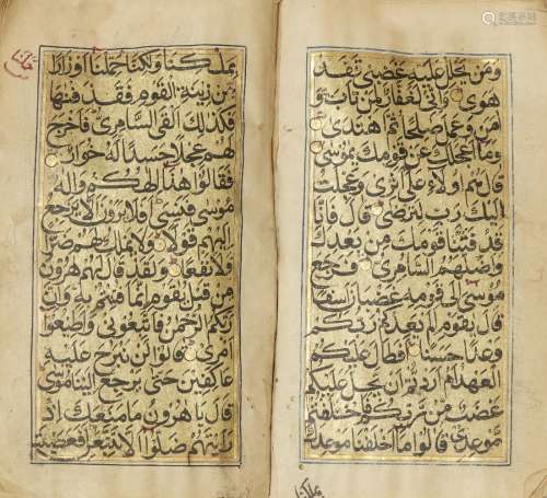 A miniature qur'an, India, 18th century, 600ff., Arabic manuscript on paper, with 14ll. of neat
