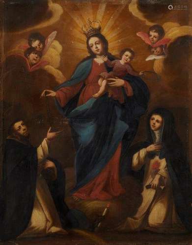 Italian School, late 18th/early 19th century- The Madonna and Child with St Francis and St Chiara;