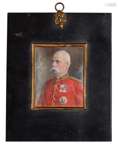 Circle of Alyn Williams, PRMS RBA ARCA, British 1865-1941- Portrait miniature of a senior British