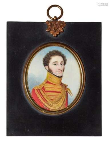 Circle of Nathaniel Plimer, British 1757-1822- Portrait miniature of a British Staff Officer,