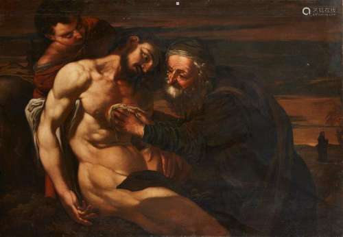 Circle of Johann Carl Loth, German 1632-1698- The Good Samaritan; oil on canvas, 117x168cm (