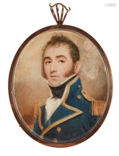 Circle of George Place, British c.1755-c.1805/09- Portrait miniature of a British naval officer,
