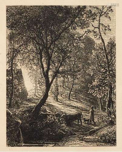 Samuel Palmer RWS, British 1805-1881- The Herdsman’s Cottage, [Alexander 3 ii/ii, Lister 3 ii/ii],