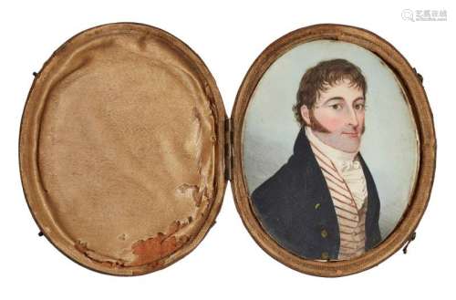 British/American Colonial School, late 18th/early 19th century- Portrait miniature of a gentleman,