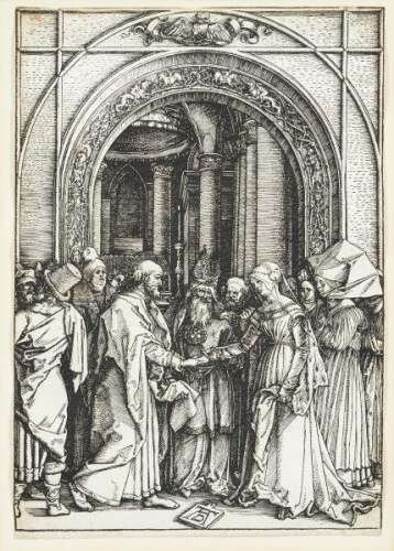 Albrecht Dürer, German 1471-1528- The Betrothal of the Virgin, [Hollstein VII 156.194], c.1504;