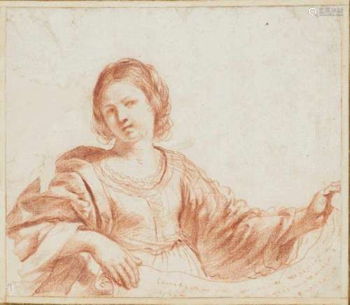 Workshop of Giovanni Francesco Barbieri, called Il Guercino, Italian 1591-1666- Study of a woman