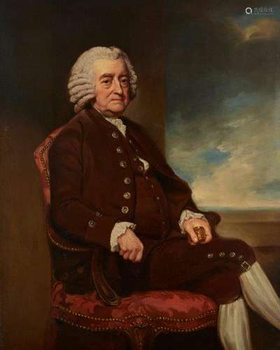 After George Romney, British 1734-1802- Portrait of John Smith; oil on canvas, 127.5x101.5cm