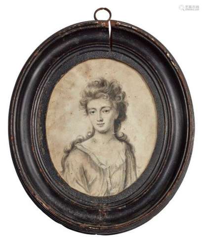 Circle of Thomas Forster, British act c.1690-1713- Portrait miniature of a lady, quarter-length