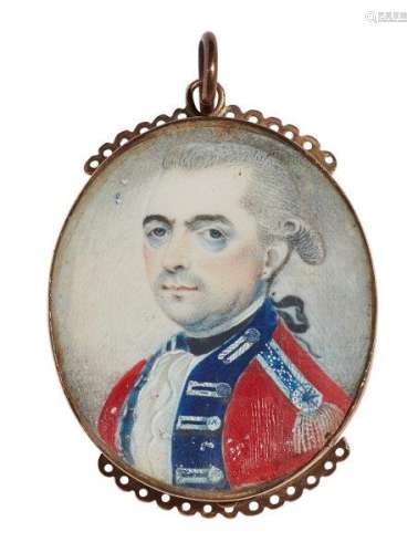Circle of Henry Spicer, British c.1742-1804- Portrait miniature of a British officer, possibly in
