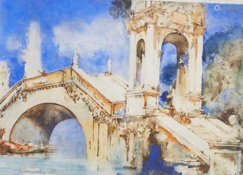 Charles Robinson RI, British 1870-1937- A Venetian Capriccio; watercolour on paper, signed and