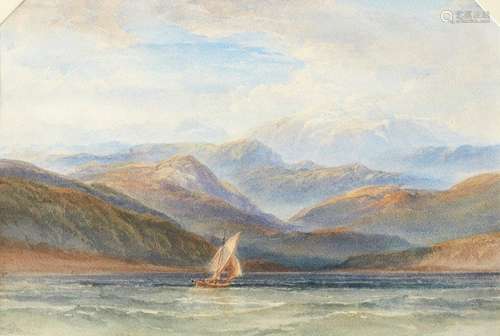 William Leighton Leitch RI, Scottish 1804-1883- The Gulf of Genoa; watercolour, signed and dated