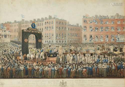 Robert Havell Snr., British 1769-1832- His Majesty's Entry into Dublin and His Majesty's embarkation