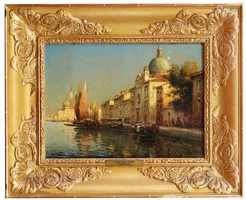 Antoine Bouvard, French 1870-1956- Grand Canal, Venice; oil on canvas, signed, 24.5x33cm (ARR) (