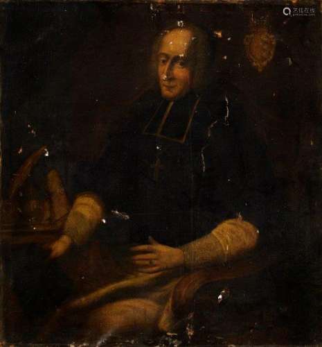 Italian School, mid-18th century- Portrait of a cleric seated half-length turned to the left, with
