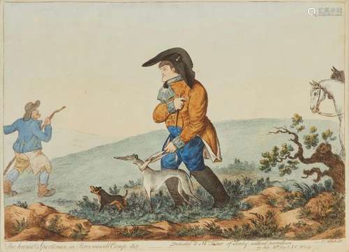 James Gillray, British 1756-1815- The Keenest Sportsman in Broomswell camp, 1803; hand-coloured