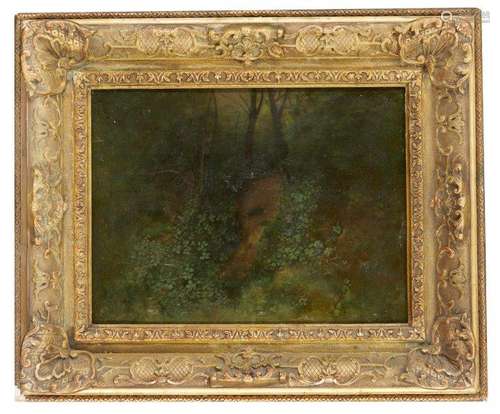 Antoine Chintreuil, French 1814-1873- Woodland Glade; oil on canvas, signed, 24.5x32.5cm Provenance: