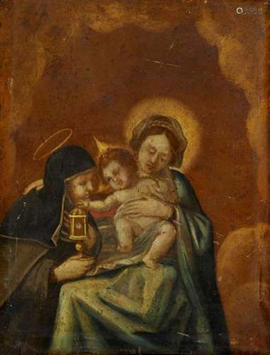 Italian School, 17th/18th century- St Theresa; oil on copper panel, 18x14cm: Italian School, 17th/