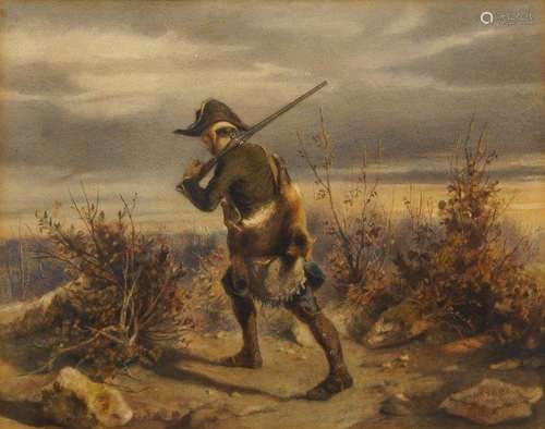 Alfred Marsaud, French, mid-late 19th century- Gamekeeper returning home at the end of the day;