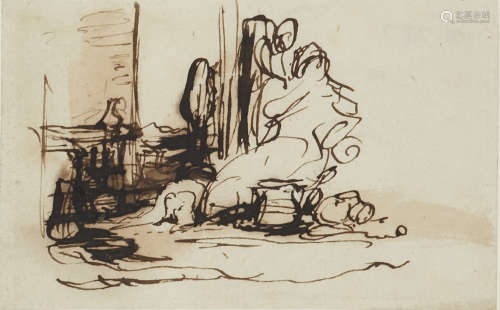 Sir David Wilkie RA, Scottish 1785-1841- Sketch for the painting The Peep O'Day Boys Cabin in the