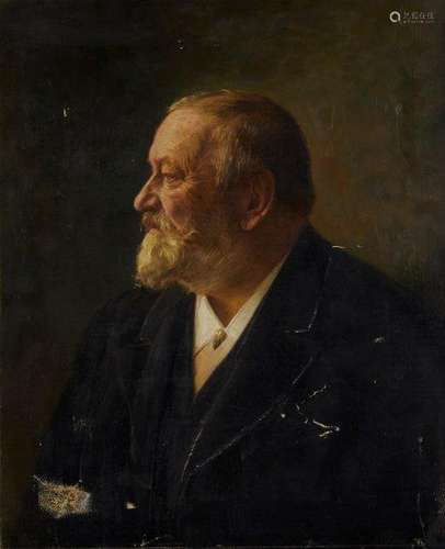 L M Roth, German, late 19th/early 20th century- Portrait of a man, quarter-length turned to the left