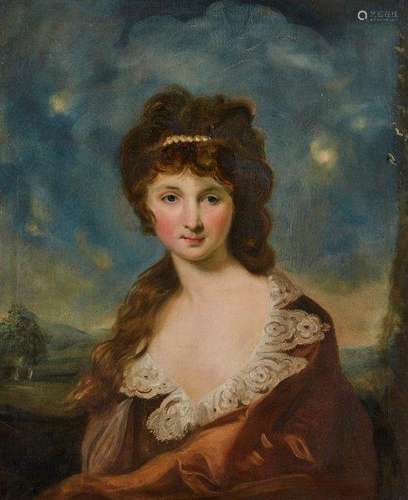 Attributed to Carl Fredrik von Breda, Swedish 1759-1818- Portrait of a lady, half-length in a