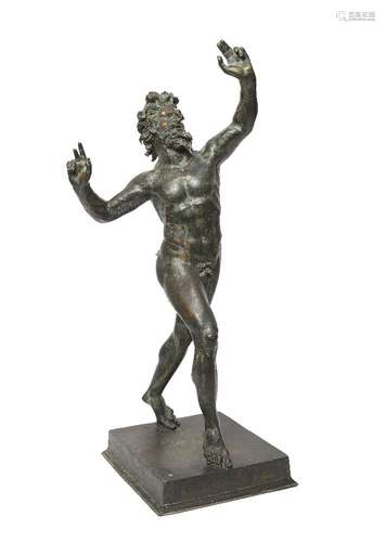 An Italian patinated bronze figure of the Dancing Faun of Pompeii, in the manner of the Chiurazzi